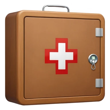 brown first aid cabinet sticker