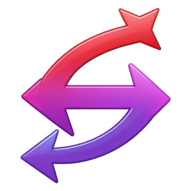 color gradient between red and purple glitter arrow left sticker