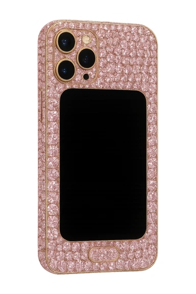 pink diamond-encrusted phone, no background sticker