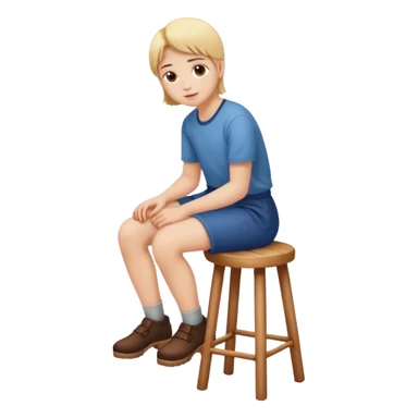 a person sitting on stool sticker