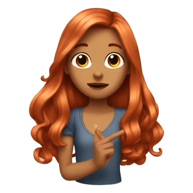 A girl with long copper hair blowing a kiss  sticker