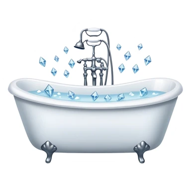 bathtub filled with white diamonds sticker