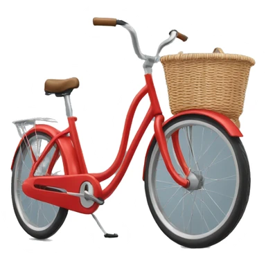 red bycycle with front empty basket sticker