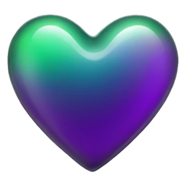 Purple green glass heart  sticker