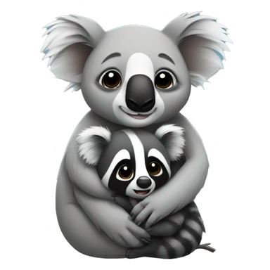Koala and raccoon cuddling sticker