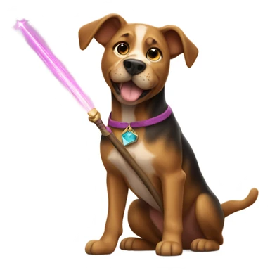 Super strong dog with a wand sticker