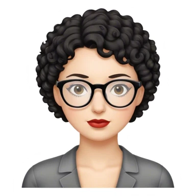 Mulher branca de cabelo igual de homem preto cacheado e óculos  sticker