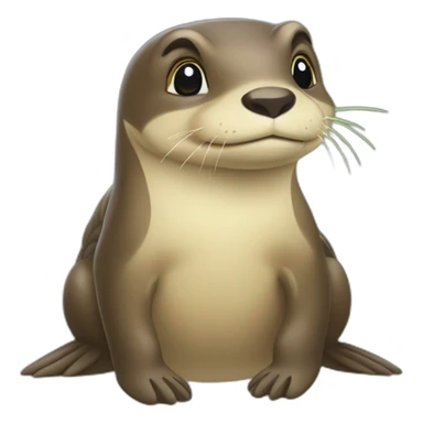 Une loutre sur une tortue sticker