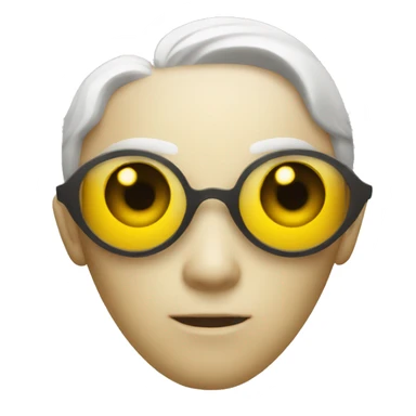 Regular yellow emoji with hunter eyes and long sharp jawline sticker