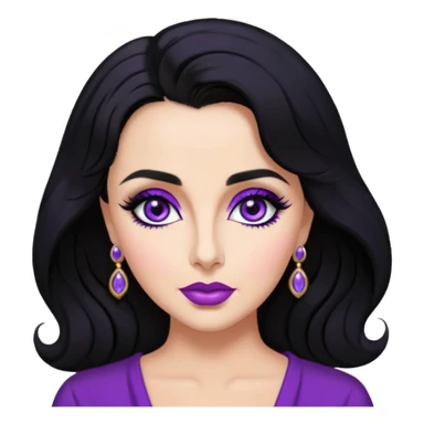 Elizabeth Taylor with violet eyes, black hair sticker