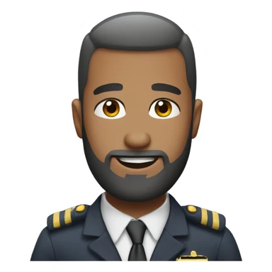 Airline Pilot with buzz cut and a stable beard sticker