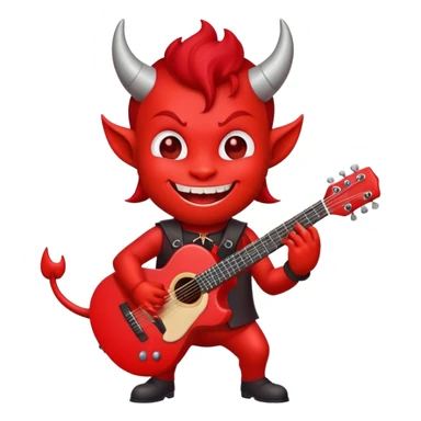 милый чёртик с гитарой sticker