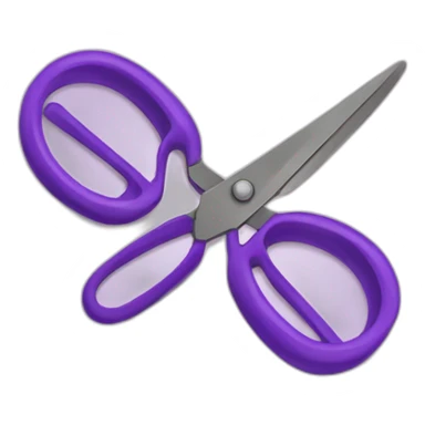 Scissors with purple handles sticker