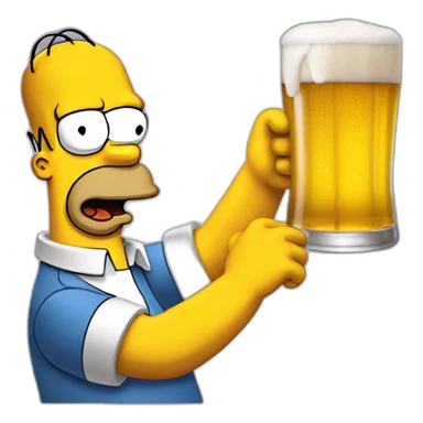 Homer simpson drink a beer sticker
