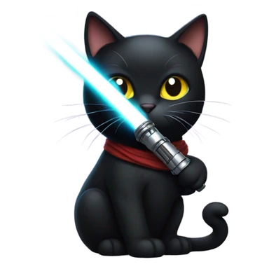 Black cat with lightsaber sticker