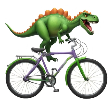 Dinosaur riding a bicycle sticker