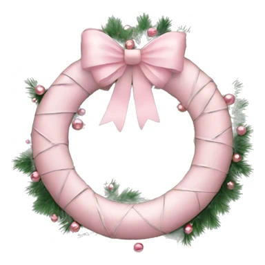 light pink christmas wreath sticker