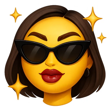 slay emoji, confident and glamorous, stylish, no background sticker