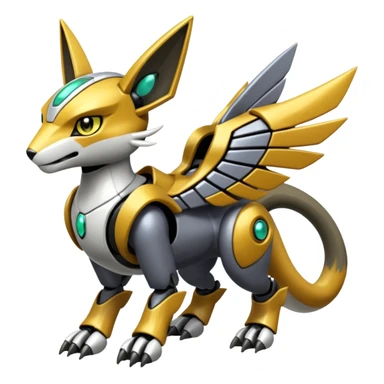 Meloetta-Renamon-Wargreymon-Protogen-Pokémon-Digimon-Fakémon-fusion-hybrid-creature sticker