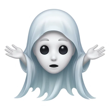 ghost with 3 hairs sticker