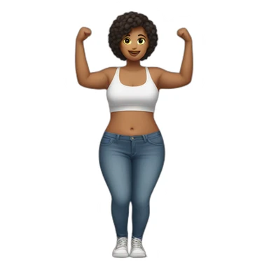 Full body Curvy girl lifts her scirt sticker