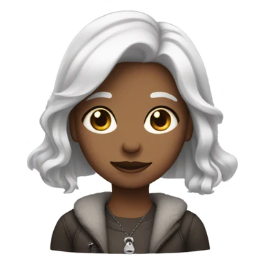 white-haired girl with puppy ears sticker