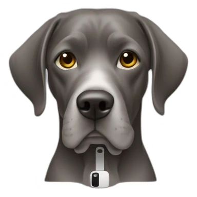 Braque de weimard avec un téléphone portable sticker