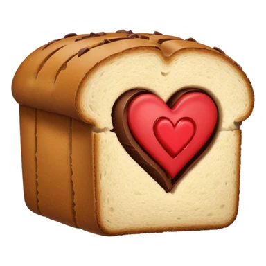 make a bread and then make a chocolate and between them make a heart sticker