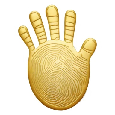 gold hand  fingerprint sticker