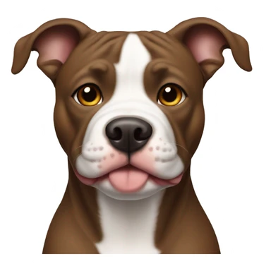 Pitt bull dog with white face and brown ears and nose  sticker