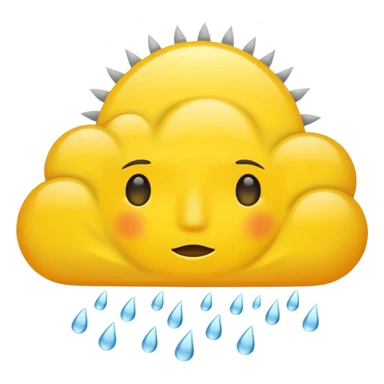 a sun with a large cloud blocking it with rain no face at all sticker