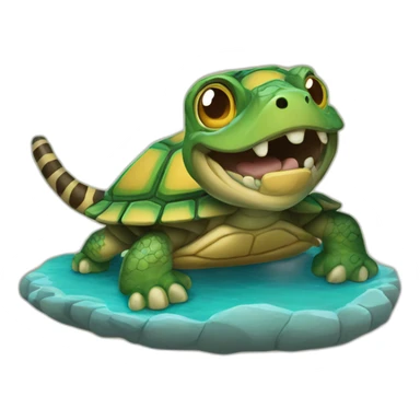 tortuga con un tigre sticker