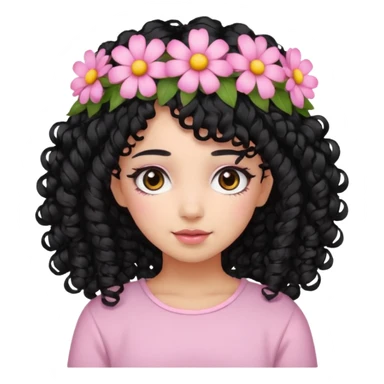 Zumbi menina de cabelo cacheado baixo preto e rosa sticker