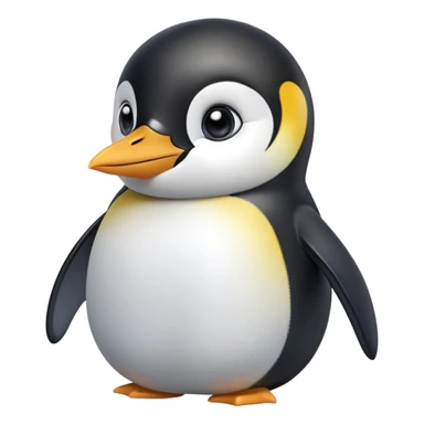 cinematic-cute-emperor-penguin-portrait-emoji,-head-tilted-playfully-and-inquisitively,-with-glossy,-pristine-plumage-accented-by-a-bright-beak-and-round,-sparkling-eyes-filled-with-curiosity,-simplified-yet-irresistibly-adorable-features,  sticker