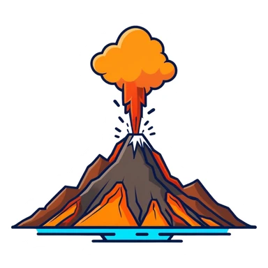 Volcano erupting  sticker