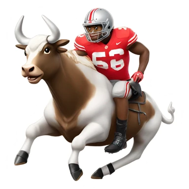 Ohio State football player riding a bull sticker