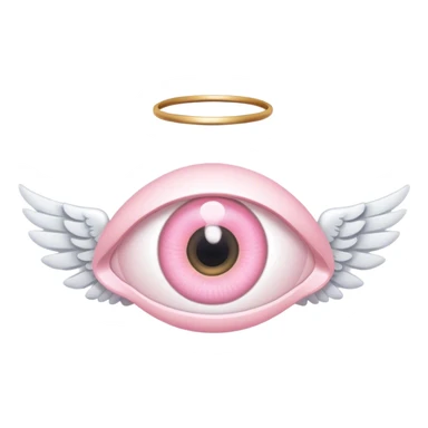 Light pink eye with angel wings sticker