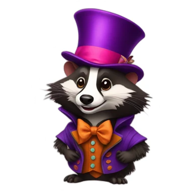badger dressed as mad hatter sticker