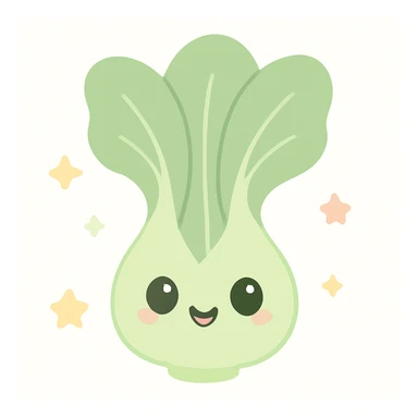 cute cartoon style bok choy with a smiling face sticker