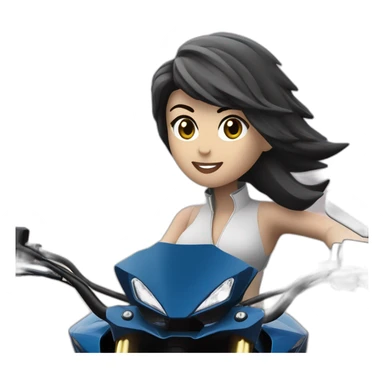 Woman moto yamaha MT07 bleu sticker