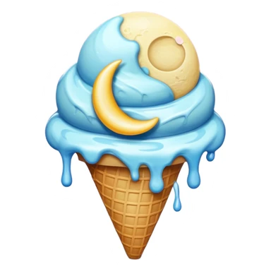 Ice-Cream Moon sticker