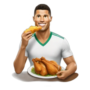 Ronaldo eating chicken sticker