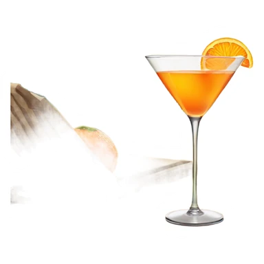 A tangerine will sunglasses sipping a martini on the beach at sunset  sticker