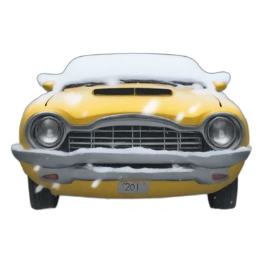 Car in snow with jesus sticker