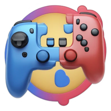 Nintendo Switch with Red and Blue Controllers sticker