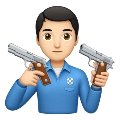 Un persona Blanco una gora de lado y una pistola sticker