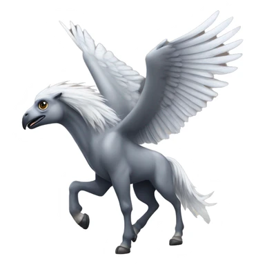 hippogriff: Majestic creatures with the front legs, wings, and head of a giant eagle and the body, hind legs, and tail of a horse. sticker