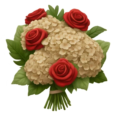 valentine flower bouquet beige red sticker
