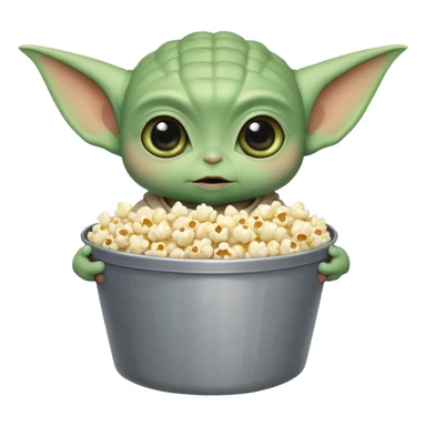 baby yoda popcorn sticker