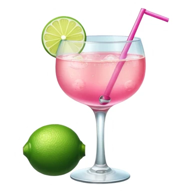 pink cocktail in a mini glass sticker